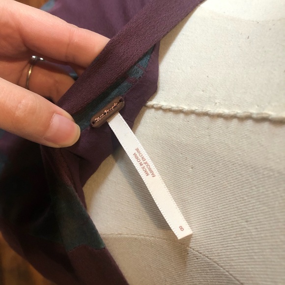 Free People Plum Maxi High-Low Skirt with Teal Floral Print - Picture 5 of 5